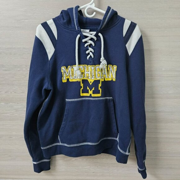 University Of Michigan Wolverines NCAA Navy Blue Hoodie By Pro Edge Jr XL / W M - Picture 5 of 16